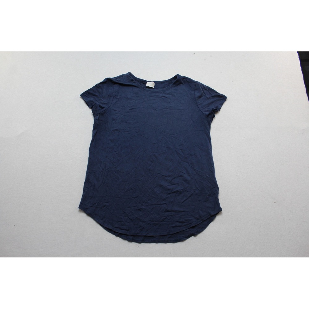 Cupio T Shirt Women Size Small Navy Blue Excellent Short Sleeve Curved Hem Tee